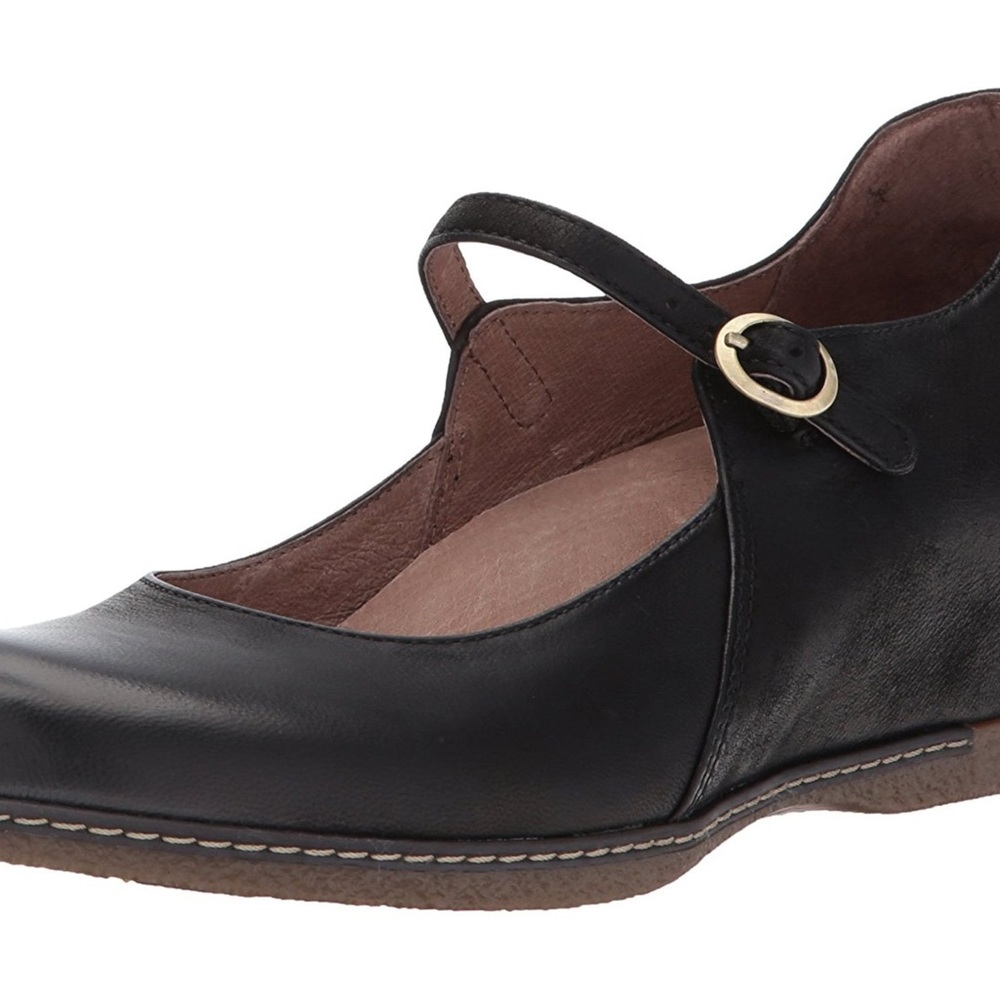 Dansko Loralie Mary Jane black leather shoe size 38 ( US 37.5)